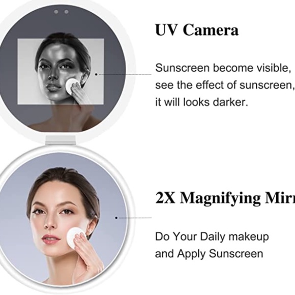 FENCHILIN Travel Compact Mirror with UV Camera for Sunscreen Test - Picture 5 of 8